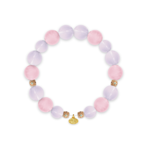 Star Rose Quartz & Gold Fortune Bracelet – 875A14