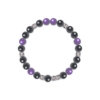 Black Onyx Initial V & Uruguay Amethyst Bracelet – E9A264